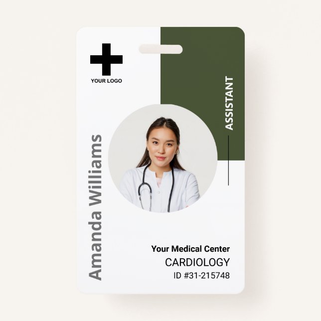 Personalized Hospital Employee Logo & Photo ID Badge (Front)