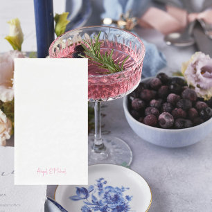 Personalized Hot Pink Wedding Napkin