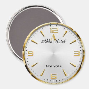 Personalized Hotel Name Luxury Gold Silver  Magnet