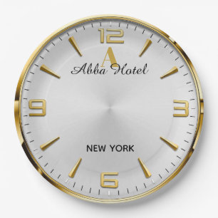 Personalized Hotel Name Luxury Gold Silver Paper Plate
