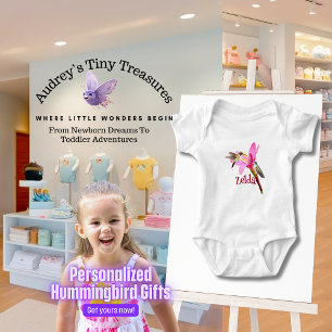 Personalized Hummingbird Baby Bodysuit