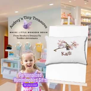 Personalized Hummingbird Baby Pillow