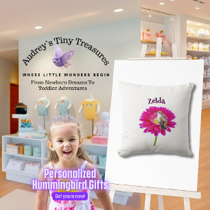 Personalized Hummingbird Baby Pillow