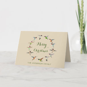 Personalized Hummingbird Christmas Card