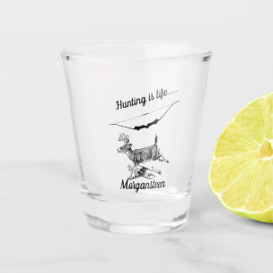 Personalized Hunting Is Life Buck and Archery Bow Shot Glass