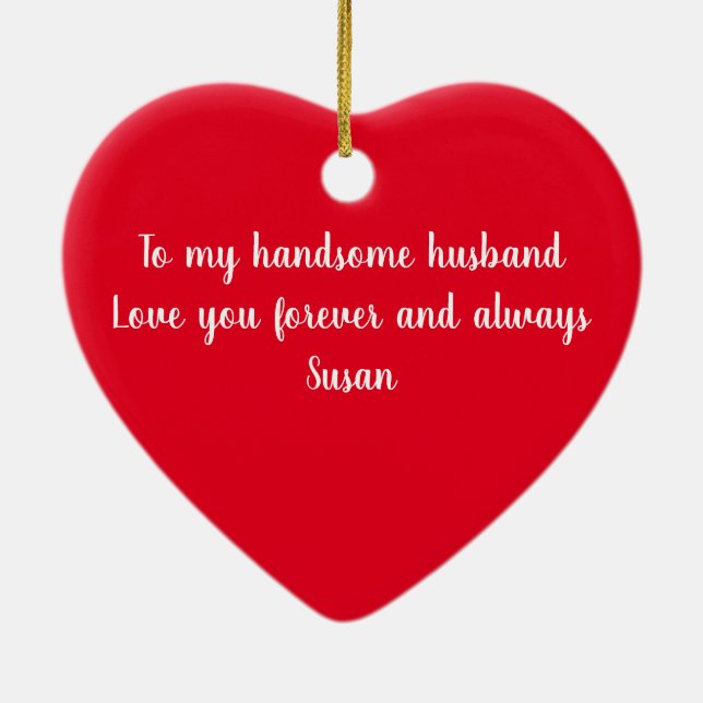 Personalized Husband Gift Ceramic Tree Decoration (Back)