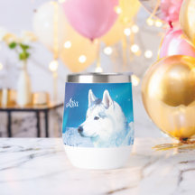 Personalized Husky dog with mountains  