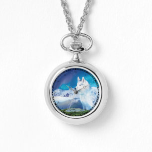 Personalized Husky dog with mountains  Watch