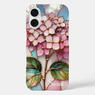 Personalized Hydrangea Phone Case Pink Floral