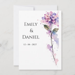 Personalized Hydrangea Save the Date Card