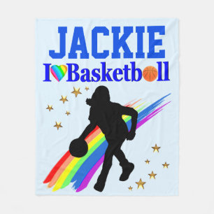 PERSONALIZED I LOVE BASKETBALL FLEECE BLANKET