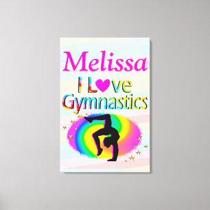 PERSONALIZED I LOVE GYMNASTICS CANVAS PRINT