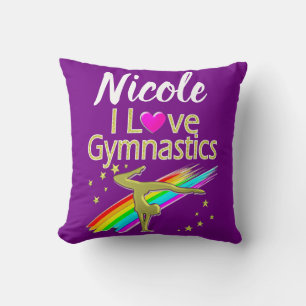 PERSONALIZED I LOVE GYMNASTICS DESIGN CUSHION