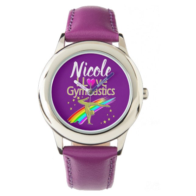 PERSONALIZED I LOVE GYMNASTICS DESIGN WATCH (Front)
