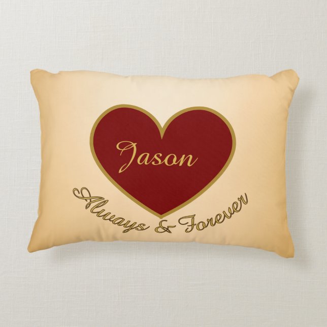 Personalized I Love My Boyfriend Custom Name Decorative Cushion (Back)