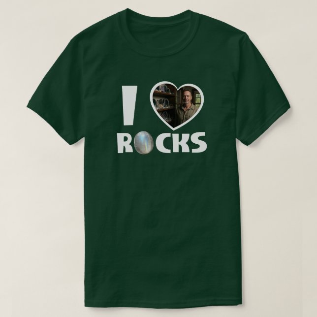 Personalized 'I Love Rocks' Custom Photo T-Shirt (Design Front)