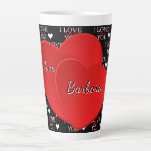 Personalized I Love you  Latte Mug