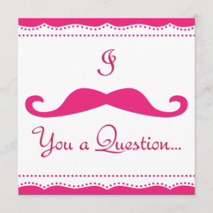 PERSONALIZED I Moustache You A Q! Wedding Party! Invitation