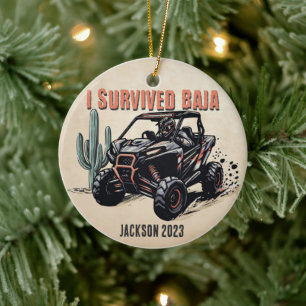 Personalized - I Survived Baja Desert UTV Racer Ceramic Tree Decoration