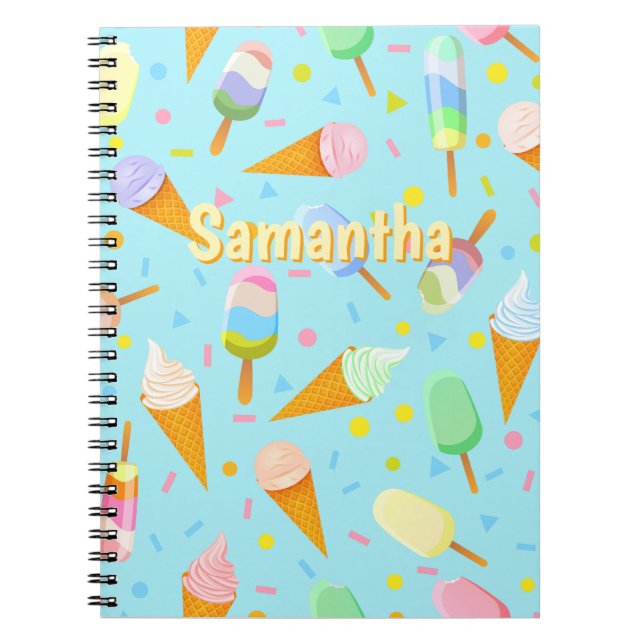 Personalized Ice Cream Notebook | Sweet Summer (Front)