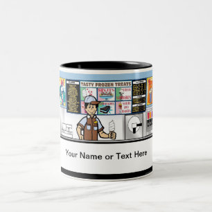 Personalized Ice Cream Store - Male Cartoon Two-Tone Coffee Mug