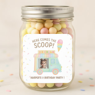 Personalized Ice Cream Truck Rainbow Sprinkle  Square Sticker