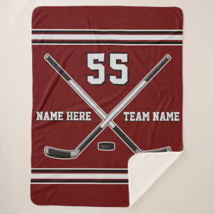 Personalized Ice Hockey Blankets in Your COLORS