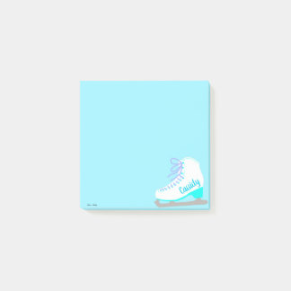 Personalized Ice Skate Cute Blue Figure Skating Post-it Notes