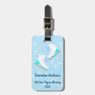 Personalized Ice Skating Blue Skating Club/Address Luggage Tag