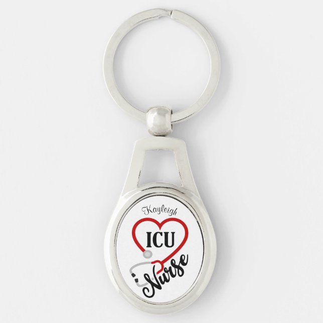 Personalized ICU Nurse Key Ring (Front)