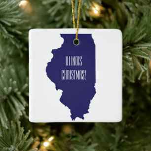 Personalized Illinois Christmas Ornament