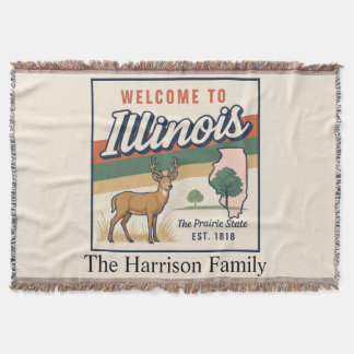 Personalized Illinois Throw Blanket