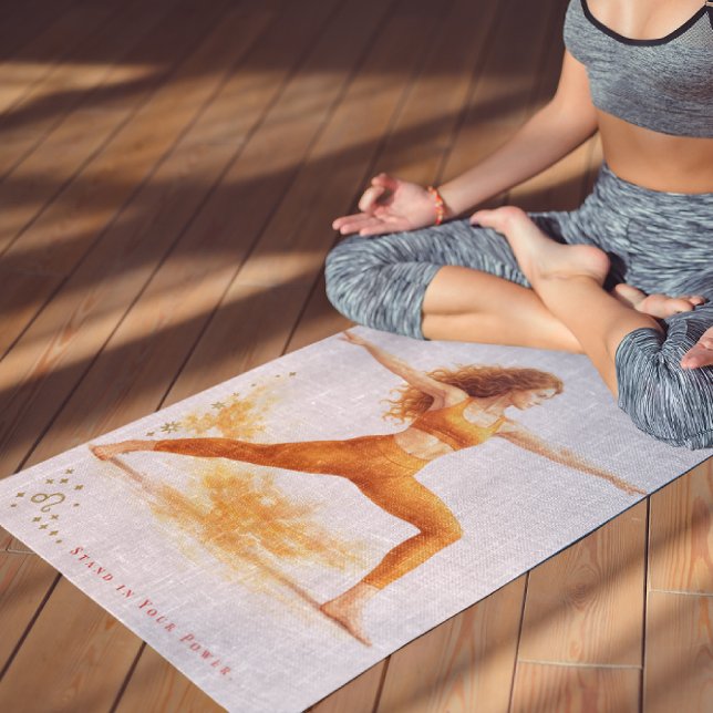 Personalized Illustrated Leo Zodiac Quote Yoga Mat (Creator Uploaded)