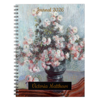 personalized impressionist still life floral notebook