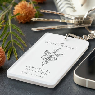Personalized In Loving Memory Butterfly Key Ring