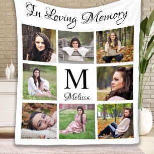 Personalized In Loving Memory Photo Collage Fleece Blanket