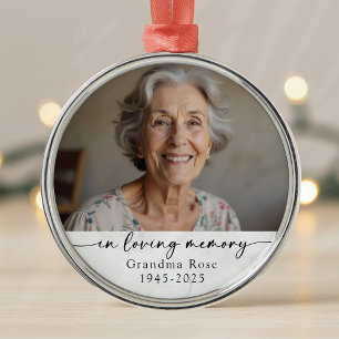 Personalized In Loving Memory Photo Keepsake Metal Tree Decoration