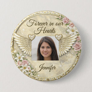 Personalized In Memorial Photo Template 7.5 Cm Round Badge