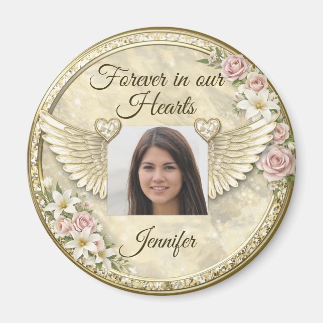 Personalized In Memorial Photo Template Magnet (Front)