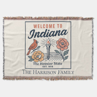Personalized Indiana Throw Blanket