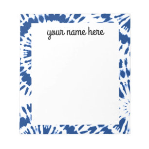 Personalized Indigo Blue Tie Dye Notepad