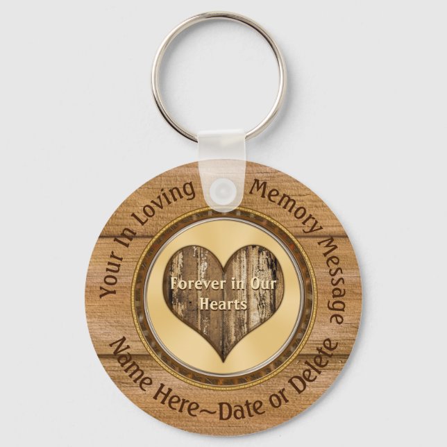 Personalized Inexpensive Memorial Gifts, Sympathy Key Ring (Front)