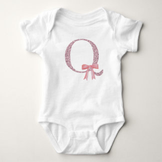 Personalized Initial Baby Girl "Q" Bodysuit