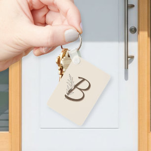 Personalized Initial Branch Keychain Custom Key