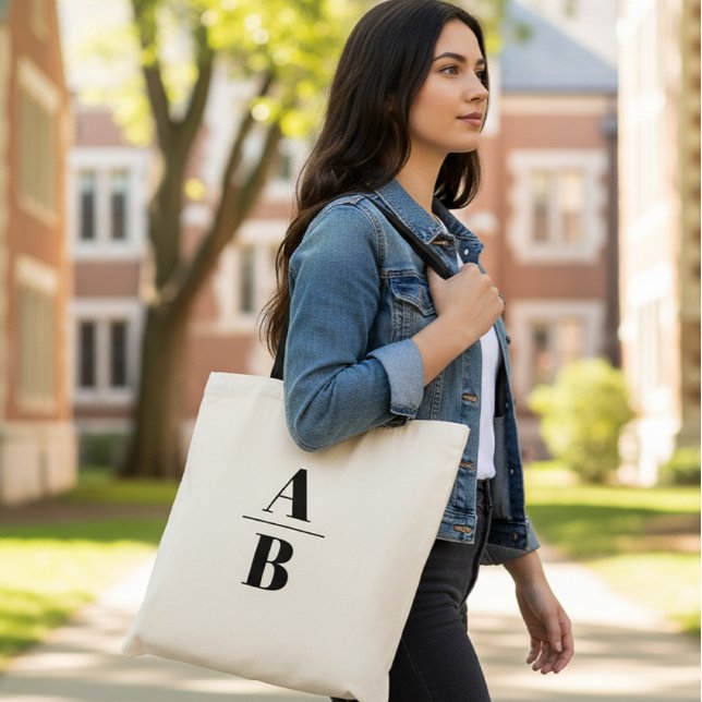 Personalized Initial Canvas Tote Bag (Creator Uploaded)