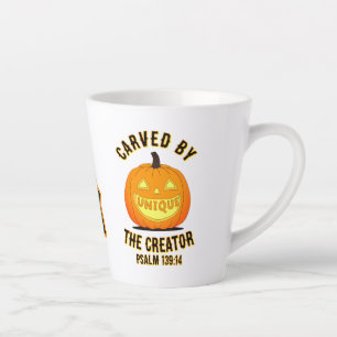 Personalized Initial Carved By the Creator Latte Mug