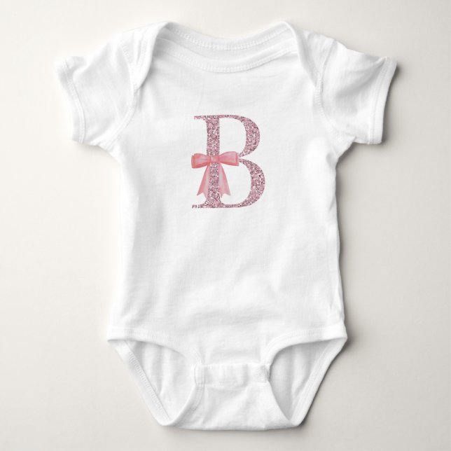 Personalized Initial for baby girl "B" Bodysuit (Front)