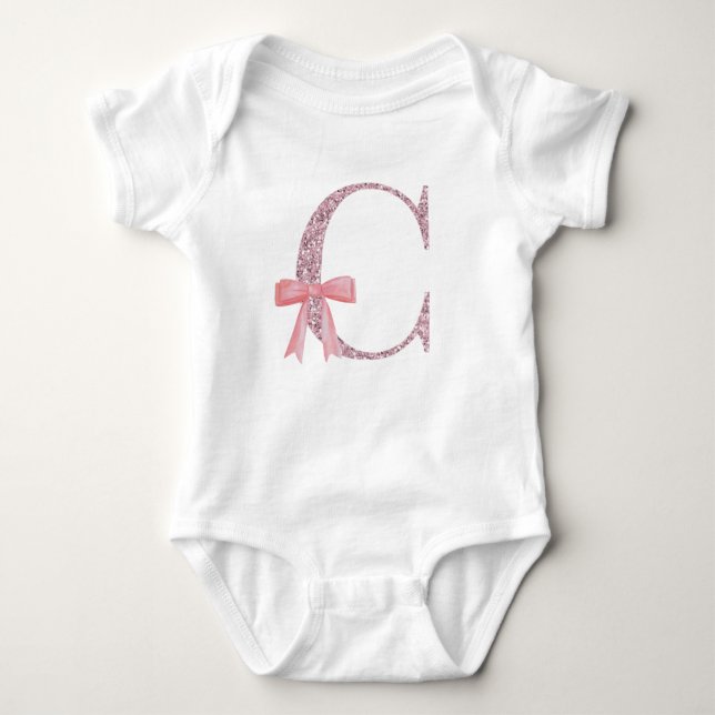 Personalized Initial for baby girl "C" Baby Bodysuit (Front)