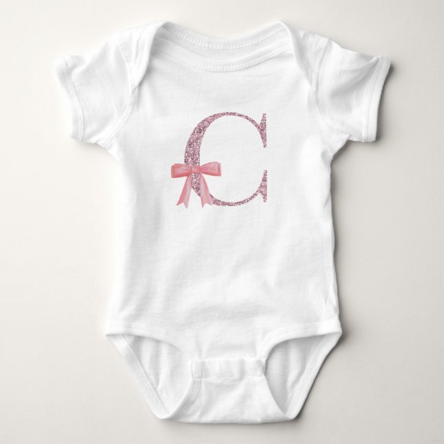 Personalized Initial for baby girl "C" Bodysuit (Front)