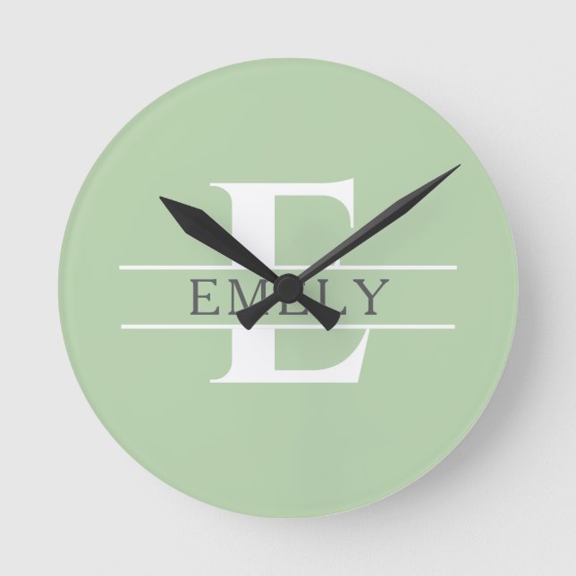 Personalized Initial Wall Clock, Custom Name Clock (Front)